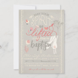 CONVITE BAPTISMO LDS| Bunny Floral Girl