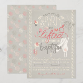 CONVITE BAPTISMO LDS| Bunny Floral Girl