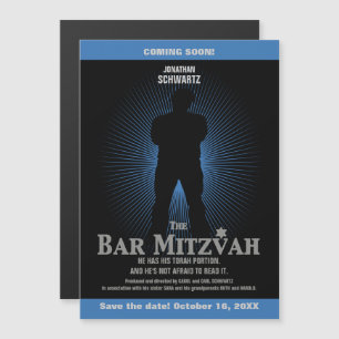Convite Bar do Movie Star Mitzvah Salve a data Marinho pre
