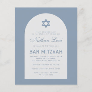 Convite Bar Mitzvah Arco Azul Poeira Orçamento Est