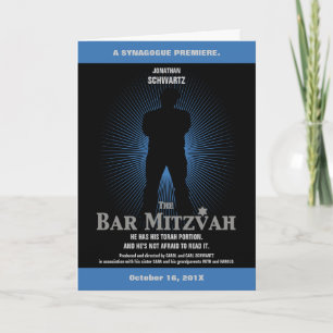 Convite Bar Mitzvah Movie Star Folded Invitation