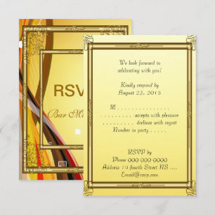 Convite Bar Mitzvah RSVP Dourado 2