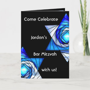 Convite Bar moderno dobrado Mitzvah (convide)