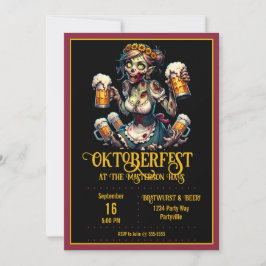 Convite Barmaid para Oktoberfest Zombie