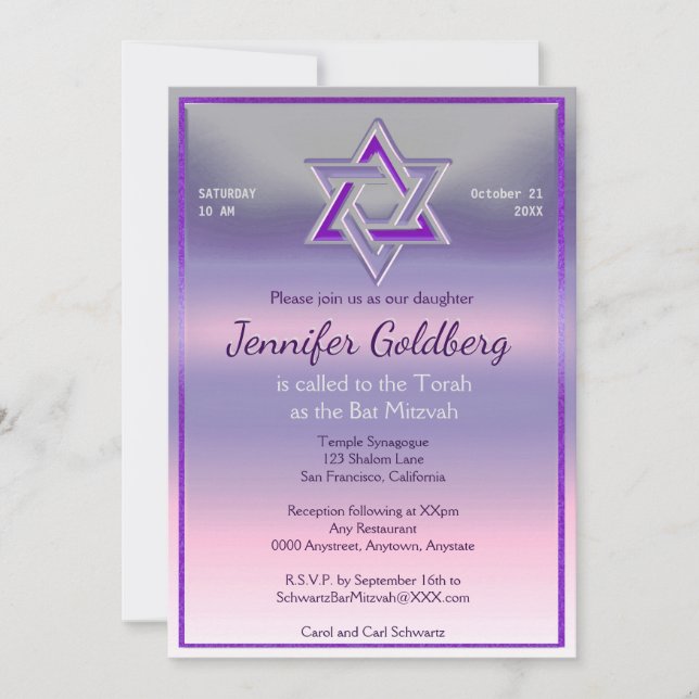 Convite Bat Mitzvah (Frente)