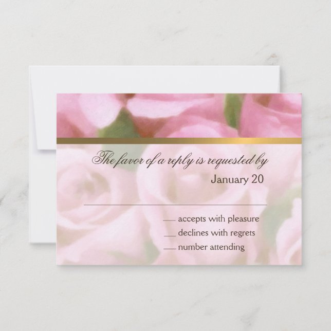 Convite Bat Mitzvah Pink Roses RSVP (Verso)