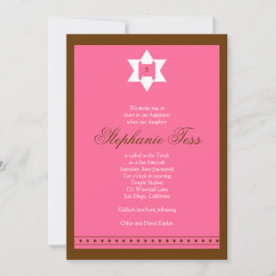 Convite Bat Mitzvah Stephanie Tess Estrela Torá