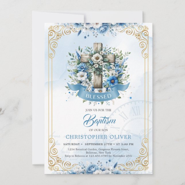 Convite batismo para garoto (Frente)