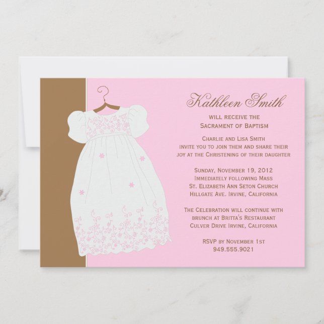 Convite Batismo para Menina (Frente)