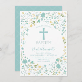 Convite Batismo para Menino e/ou Rapariga com Cruz