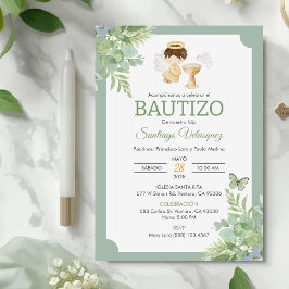 Convite Bautizo em Espanhol Baptism Baby Boy