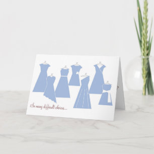 Convite Be My Bridesmaid Card (Blue Dresses)