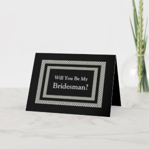 Convite Be My BRIDESMAN Checkerboard Wedding Invitation