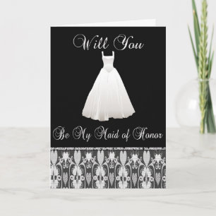 Convite Be My Maid of Honor Invitation in Lace