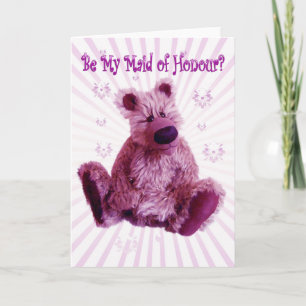 Convite be my maid of honour wedding invitation card