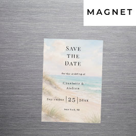 Convite Beach coastal modern wedding Save the Date magnet