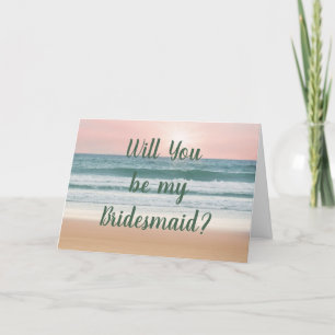 Convite Beach Sun Wedding Will You Be My Bridesmaid Cards