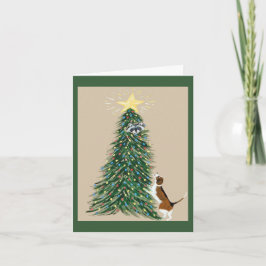 Convite Beagle Com Guaxinim na Árvore de Natal