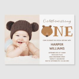 Convite Bear Foto Animal Primeiro Aniversário