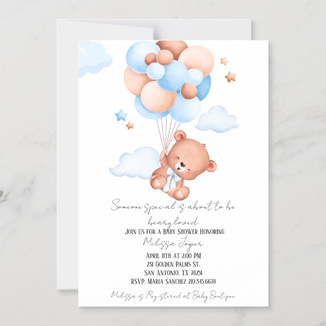 Convite Beauty Loved Baby Shower Invitation  (Frente)