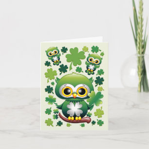 Convite Bebê Coruja Fofo St Patrick Cartoon