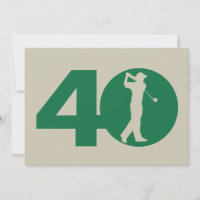 Convite bege do aniversário de 40 anos do verde do