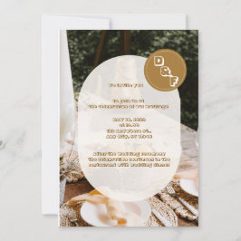 Convite Beige Boho Wedding Brunch
