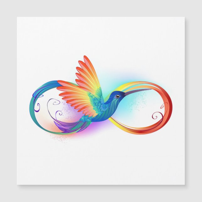 Convite Beija-flor Arco-íris com símbolo do Infinito (Frente)