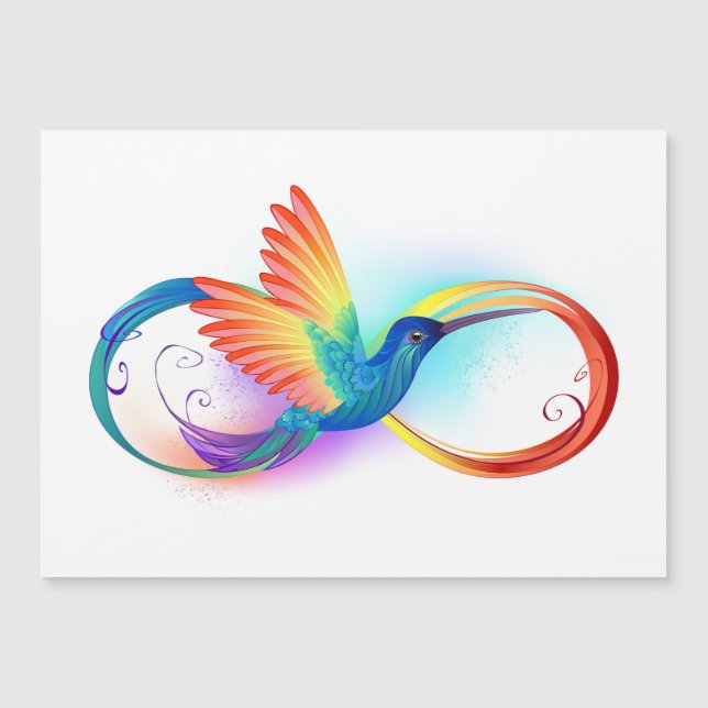 Convite Beija-flor Arco-íris com símbolo do Infinito (Frente)