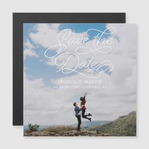 Convite Belo Casamento Salve os Magnetos de Data com Foto