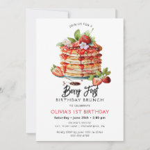 Convite Berry First Birthday Primavera Summer