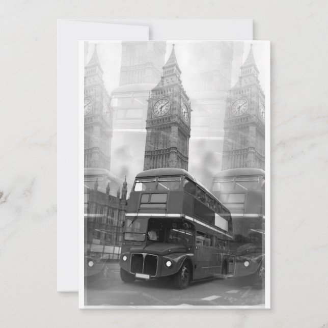 Convite Big Ben & London Red Bus (Frente)