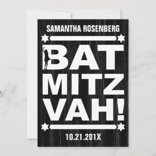 Convite Big Type Mitzvah a Preto