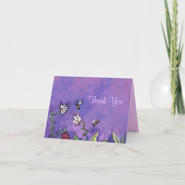 Convite Birds & Bees Cartão de Agradecimento para  (Frente)