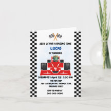 Birthday Dinosaur, corrida de carros, garotinho ve