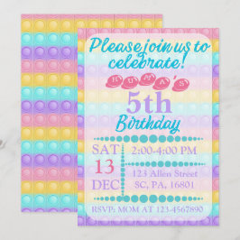 Convite BIrthday Personalizado de Bble de pop Ti