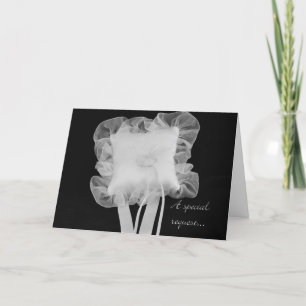 Convite Black and White Ring Bearer Special Request Card