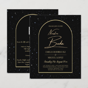 CONVITE Black Gold Noite Estrelada NOSSO CASAMENTO