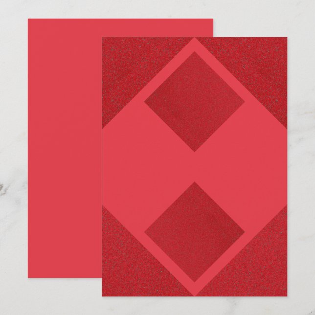 Convite Bloco Diamante Vermelho Tomate – Personali (Frente/Verso)