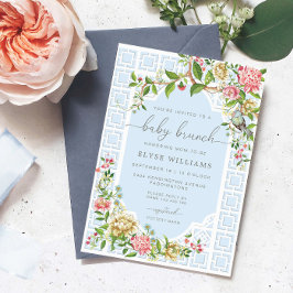 Convite Blue Chinoiserie Baby Brunation - Trianon