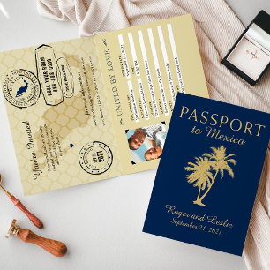 Convite Blue Dourado Cabo San Lucas México Passaporte Cas