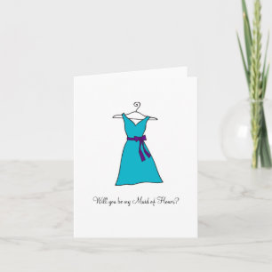 Convite Blue Dress, Will you be my Maid of Honor?