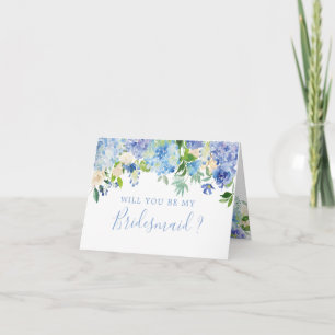 Convite Blue Floral Você Vai Ficar Com A Bridesmaid Card