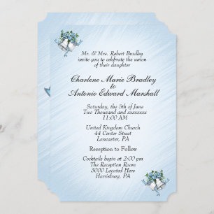 Convite Blue Wedding Bells