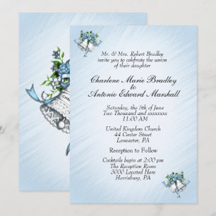 Convite Blue Wedding Bells