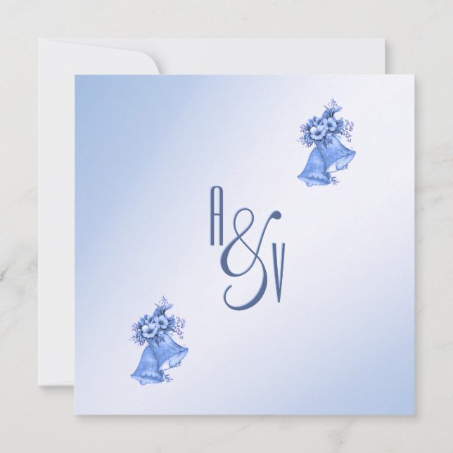 Convite Blue Wedding Bells (Verso)