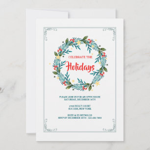Convite Blue Wreath e Berries