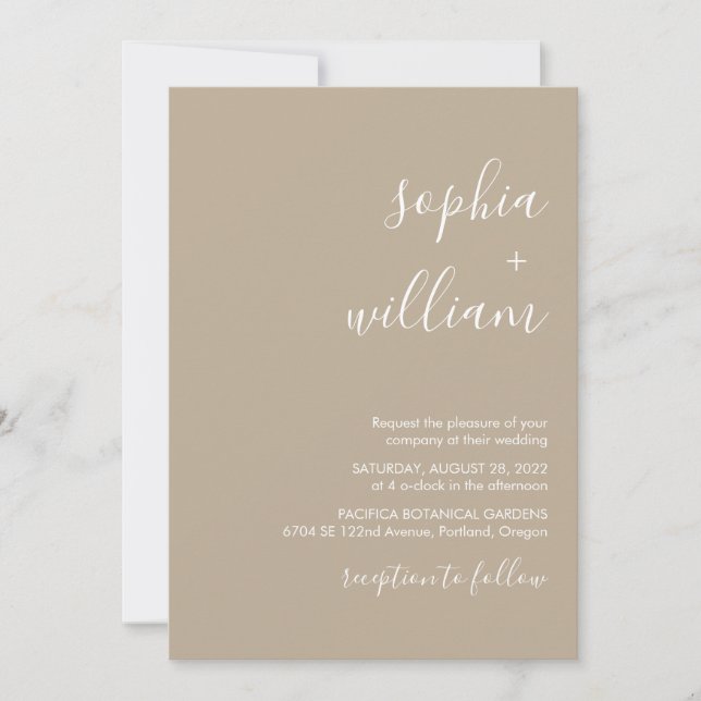Convite Boho Beige Wedding (Frente)