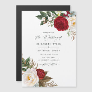 Convite Boho Burgundy - Casamento Floral de Marsala