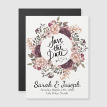 Boho Chic Wedding Save The Date Magnet